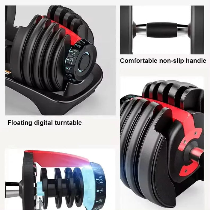 24KG Adjustable Automatic Dumbbell Set for Home Gym Fitness