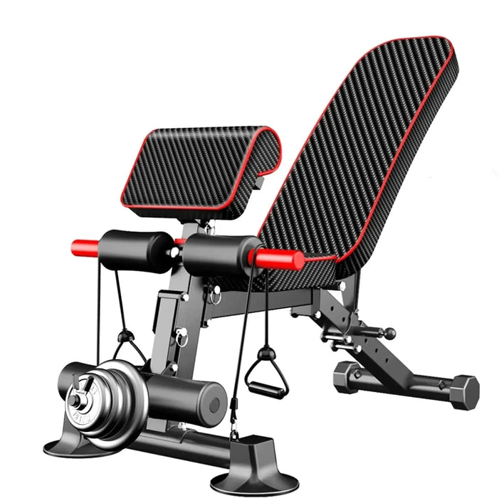 Adjustable Weight Bench with Resistance Bands