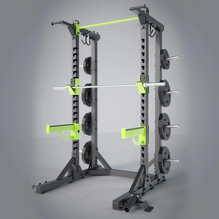 Commercial Heavy Duty Multi-Function Gym Rack with Squat, Power, and Dumbbell Storage