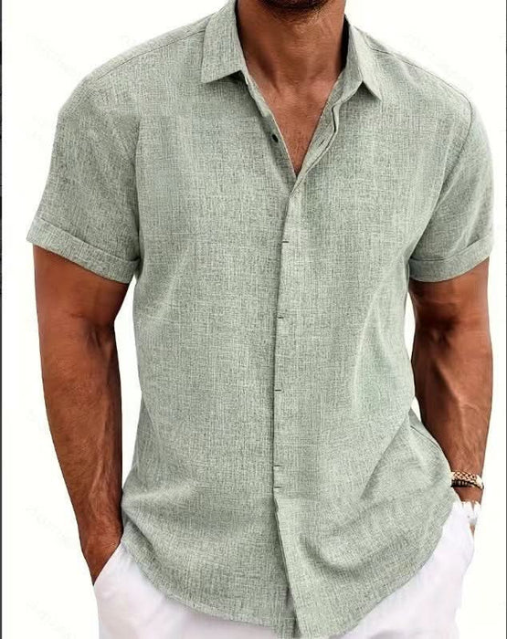 Men's Loose Fit Linen Short Sleeve T-Shirt