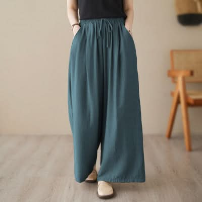 New Plus Size Wide-Leg Straight Casual Pants