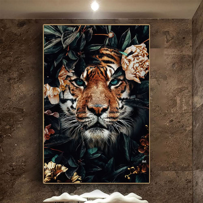 Black Canvas Wildlife Wall Decor Poster