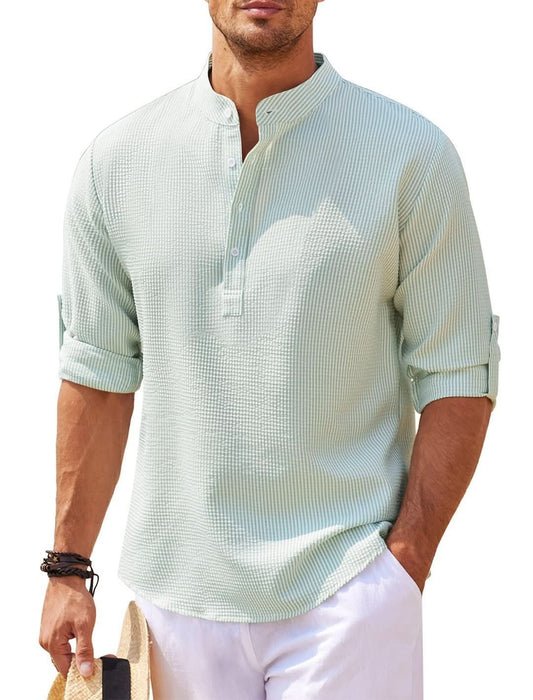 Men's Long Sleeve Solid Color Casual Shirt