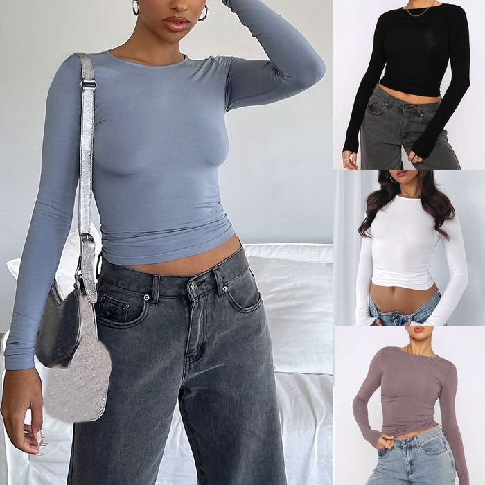 Women's Fashion Slim Fit Long-Sleeve Pullover Top