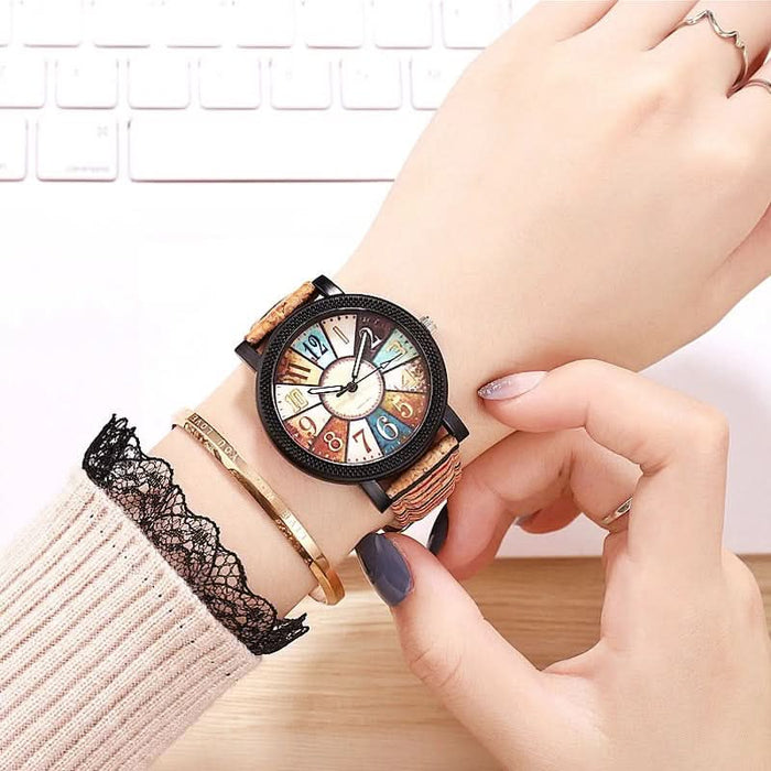 Casual Vintage Leather Quartz Wrist Watch for Women