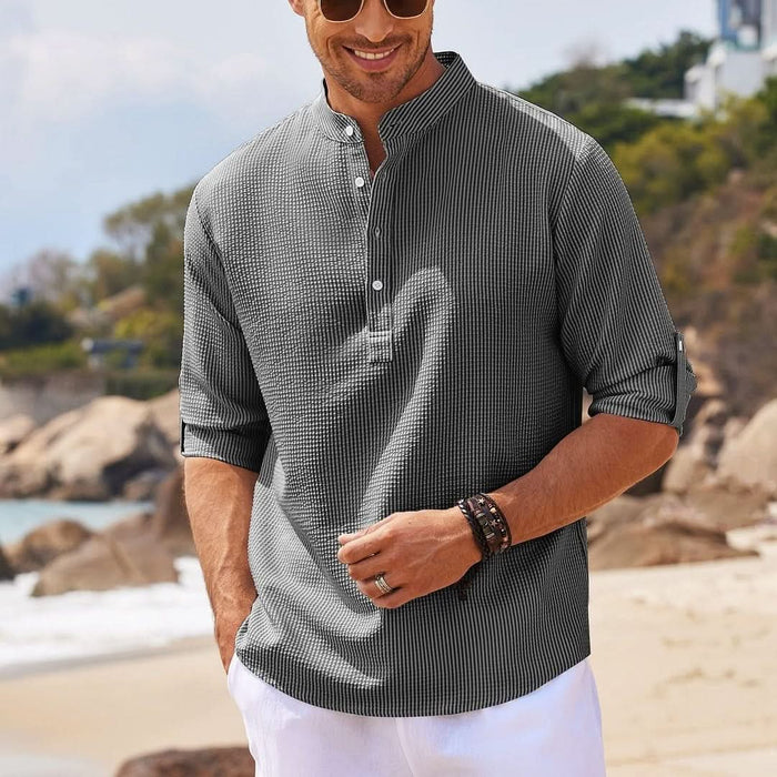 Men's Long Sleeve Solid Color Casual Shirt