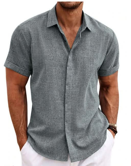 Men's Loose Fit Linen Short Sleeve T-Shirt