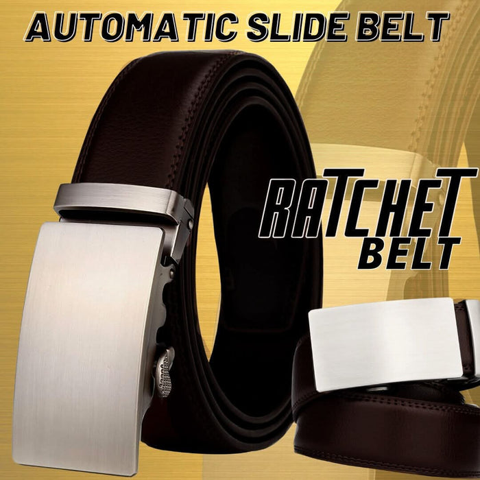 Men's Dark Brown Microfiber Leather Ratchet Belt