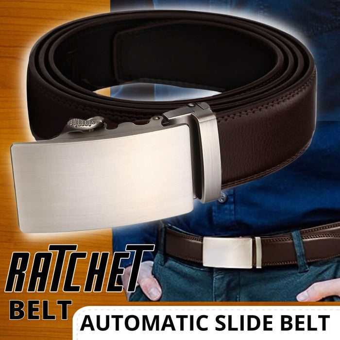 Men's Dark Brown Microfiber Leather Ratchet Belt