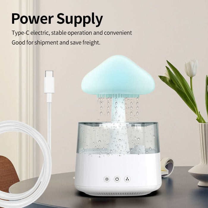 Rain Cloud Mushroom Humidifier - Water Drop Design