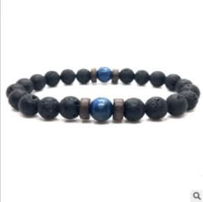 Men's Black Volcanic Stone Bracelet