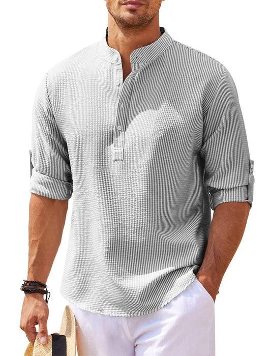 Men's Long Sleeve Solid Color Casual Shirt