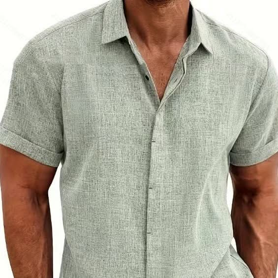 Men's Loose Fit Linen Short Sleeve T-Shirt