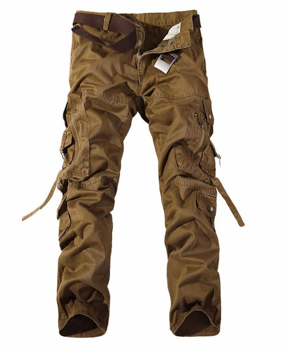 Men's Washed Multi-Pocket Cargo Pants