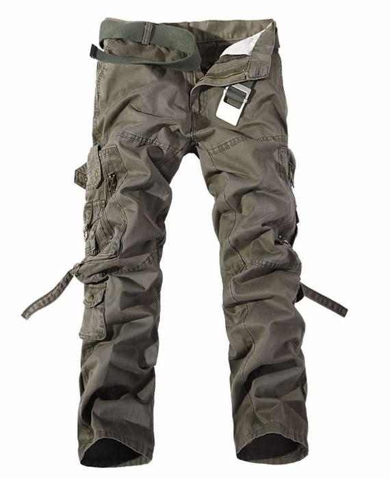 Men's Washed Multi-Pocket Cargo Pants