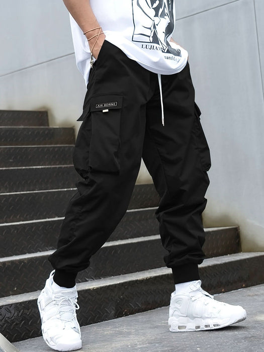 Men's Oversized Cargo Pants with Multi-Pockets