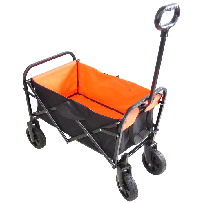 Mini Folding Garden Wagon - Outdoor Shopping Cart & Tools Transporter